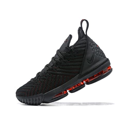 Nike lebron 16 on sale black university red