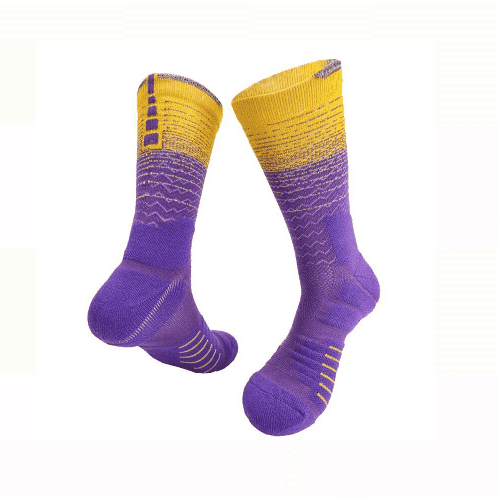 Chaussette basketball High Mauve Jaune